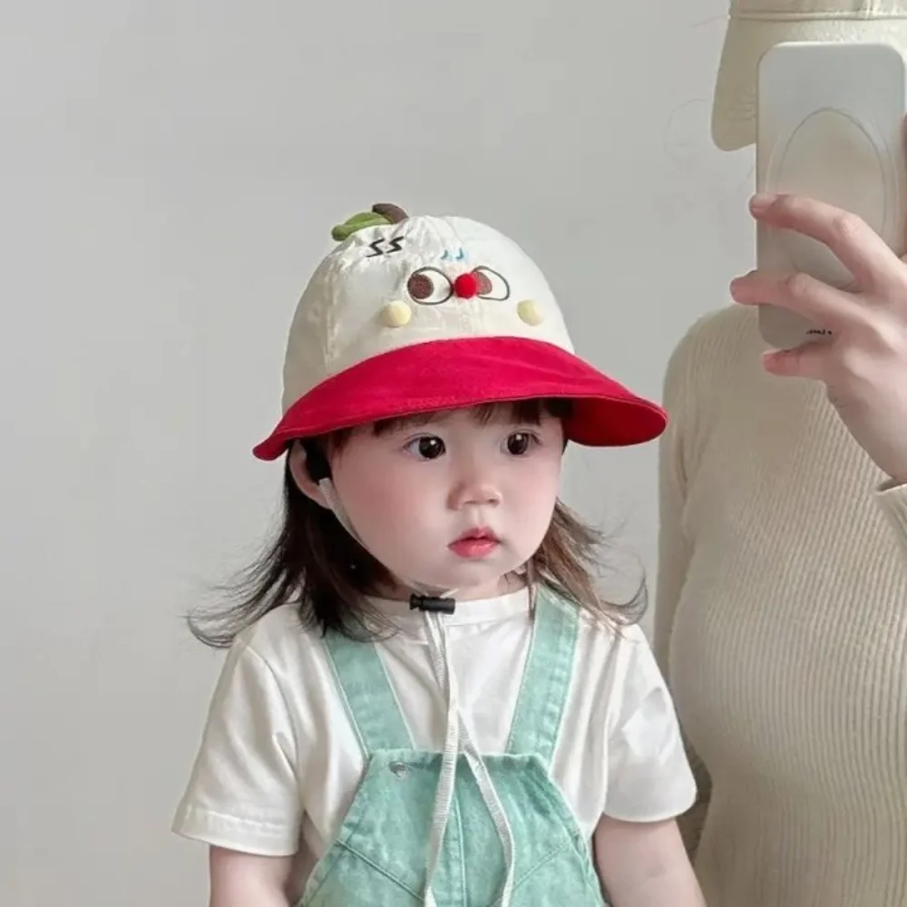 

Solid Color Quick-dry Korean Style Cap Embroidery Shading Hat Summer Kid Sunhat Puppy Dinosaur Children's Bucket Hat Girls