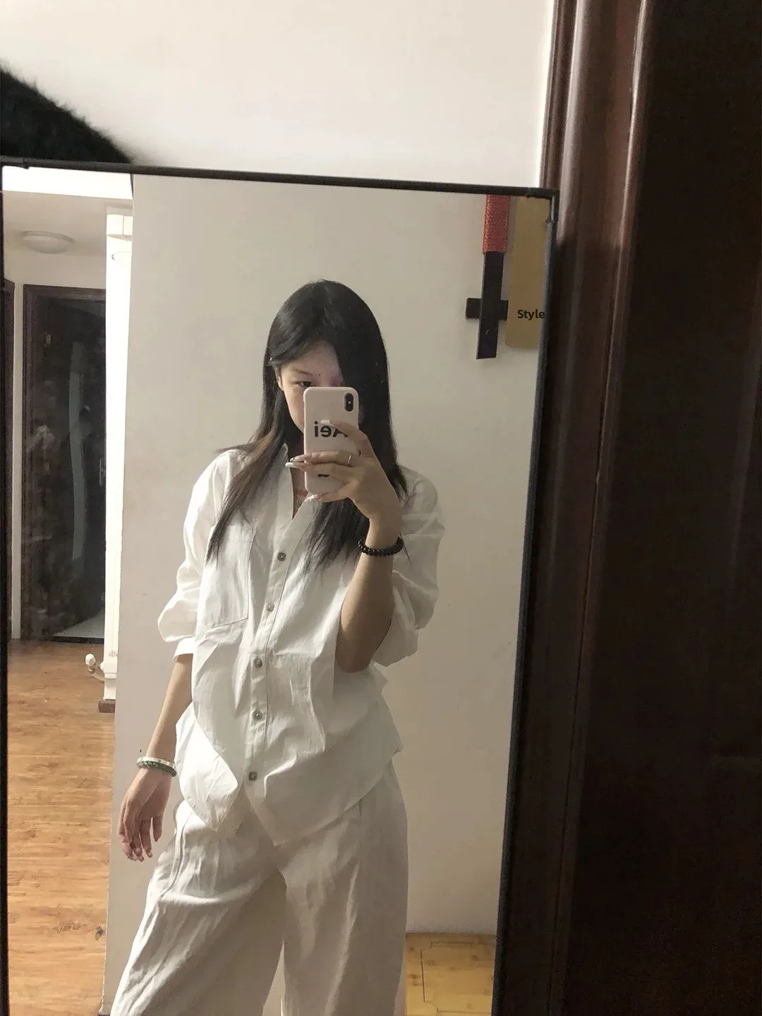 

White Pleated Bubble Sleeve Shirt Women's Loose Fit Short Sleeve Fashionable Spring Summer Shirt Korean Style Commute Wind