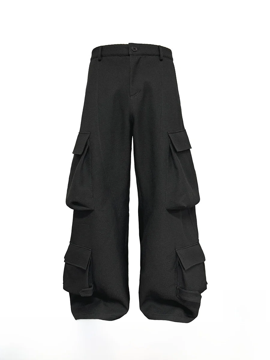JCAESAR Pocket Cargo Multi-Pocket Workwear Long Trousers Knife Structure Silhouette Rope Texture Straight Leg Casual Pants