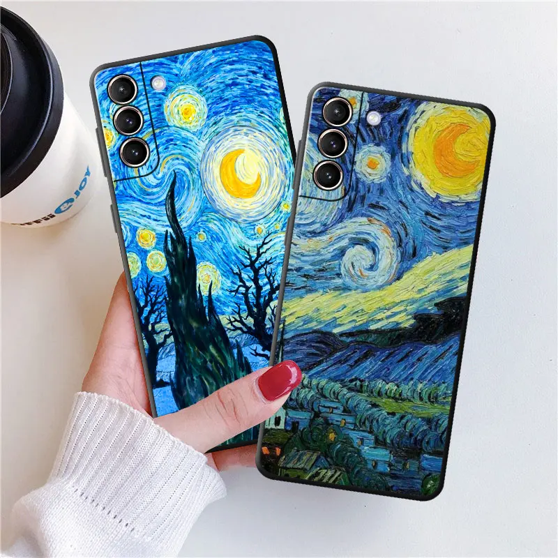 Van Gogh Starry sky art  phone Case for Samsung Galaxy S23 S24 Ultra S7 S9 S10e S8 5G S20 FE S10 S21 S21 Plus Silicone Cover