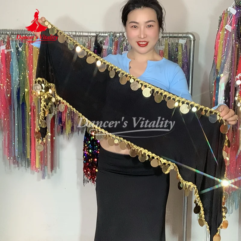 Bauchtanz-Übungszubehör für Damen, maßgeschneiderter Hüfttuch mit Pailletten für Senioren, orientalische Tanzgürtel für Erwachsene und Kinder