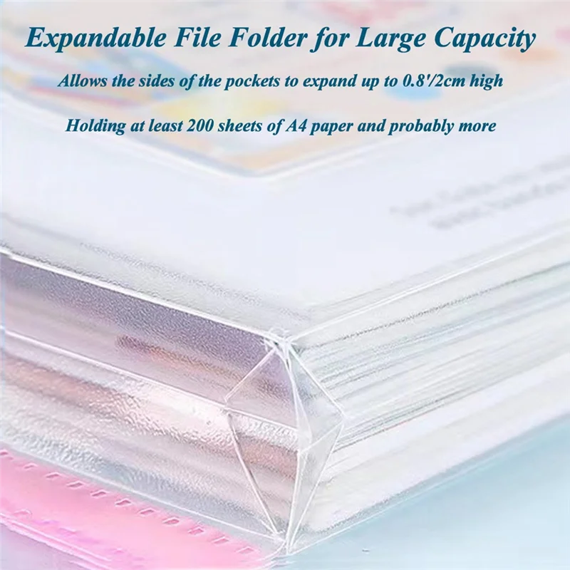 

Well Made-Binder Pockets For 3/4/11 Ring Binder, Pocket Folder, Expandable Document Organizer With Snap Button And Label 12Pack