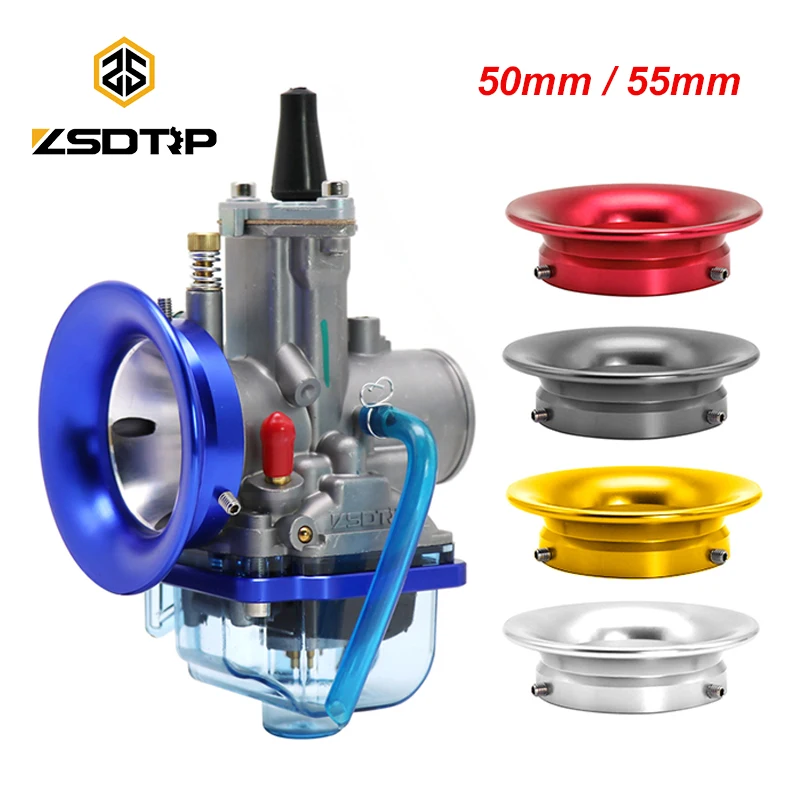 ZSDTRP 50/55mm Motorcycle Carburetor Air Filter Trumpet For PWK 21 24 26 28 30 PE 28 30 Carburetor TM VM 32mm 34mm