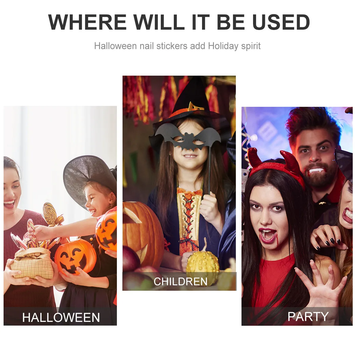

8 шт. наклеек для ногтей на Хэллоуин: уникальный дизайн, креативные, очаровательные, простые в использовании, модные, для встреч, вечеринок, фестивалей, для украшения.