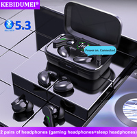 Two Pairs of Headphones Bluetooth 5.3 Gaming Headsets+ Wireless Mini Sleep Earphones HiFi Stereo Sports Noise Reduction Earbuds
