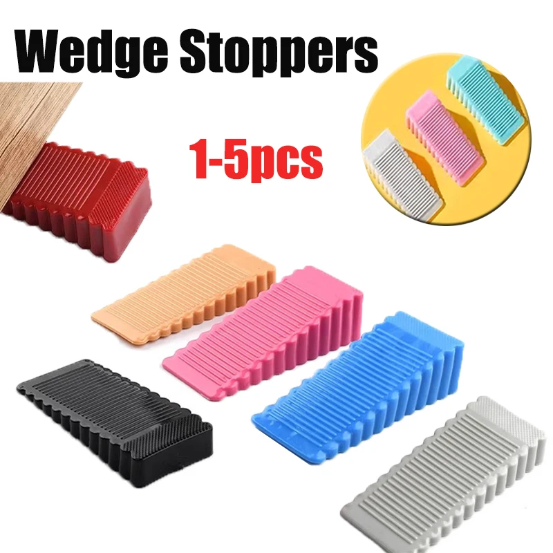 

1-5pcs Safety Doorstops Silicone Block Stop Stoppers Wedge Door Door Stopper Home Office Door Rear Retainer Anti-collision Stop