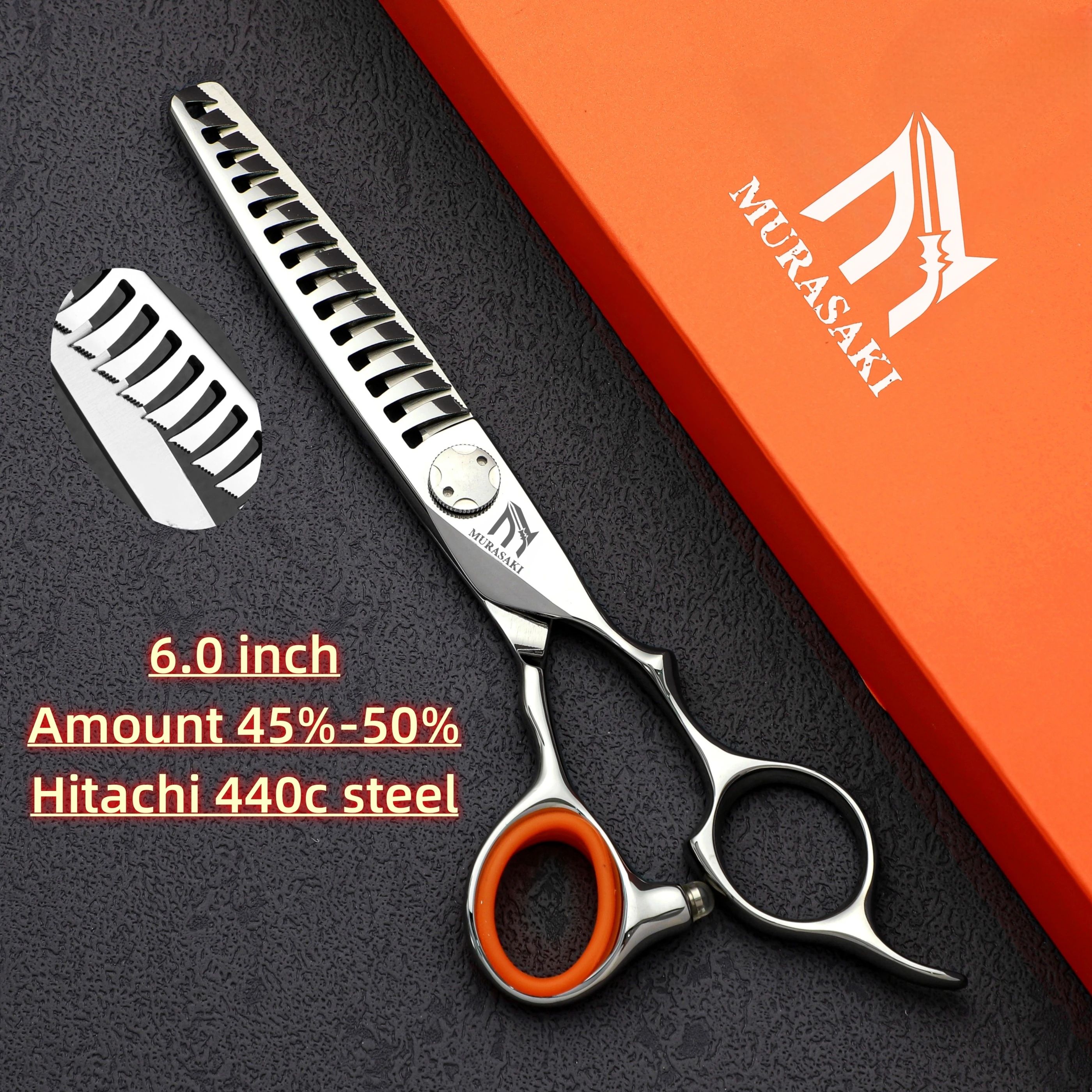 

6.0 inch Professional hairdressing scissors Hitachi 440c steel hair thinning shears barber shop accessories Hair cutting machine