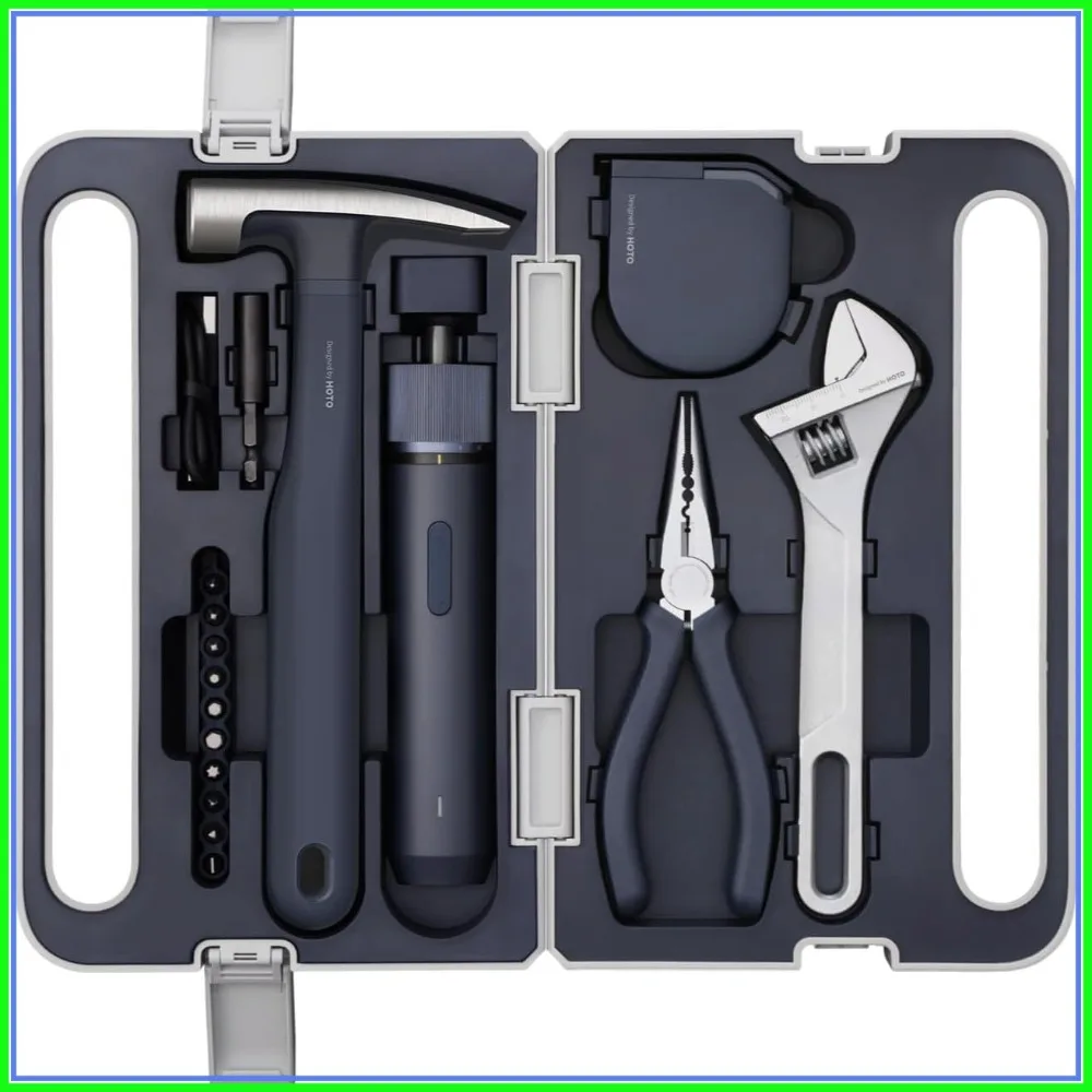 Compact Electric Screwdriver Kit with LED, 3 Torque Settings, 10 Bits - Portable Home Repair Set for DIY Projects
