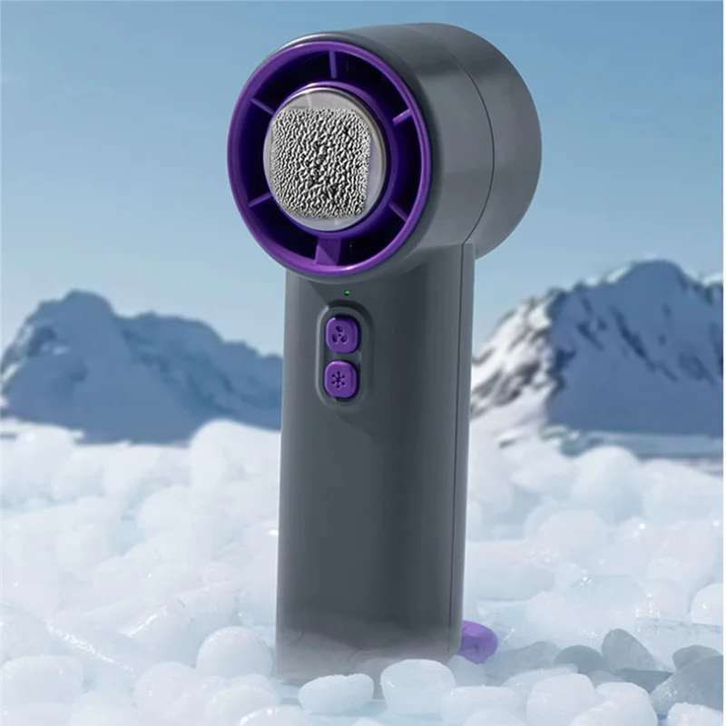 Ultra Cold Wind Fan High-Speed Handheld Fan Mountaineering Buckle Folding Small Fan Purple