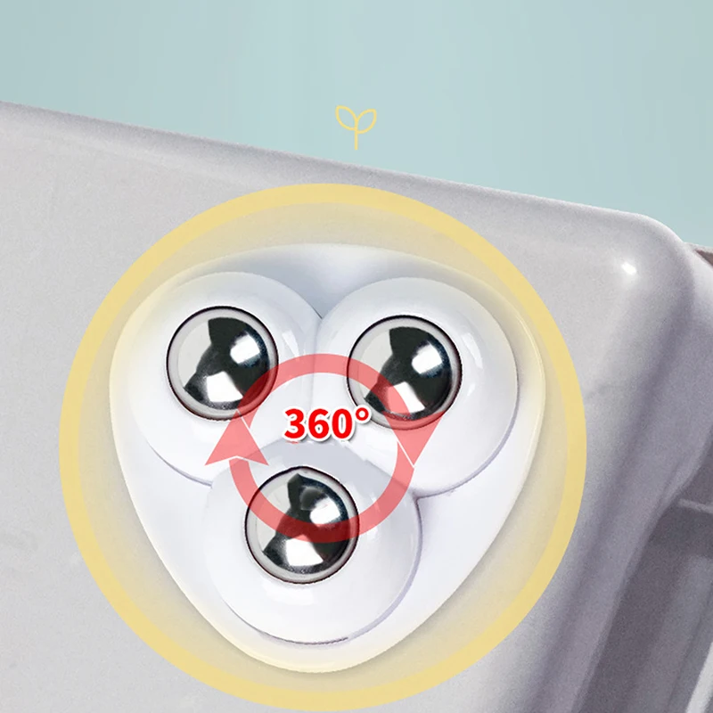 Puleggia universale ruote rotanti Mute resistente all'usura Non punzonatura 3 perline per scatola portaoggetti per mobili comodino spostare accessorio