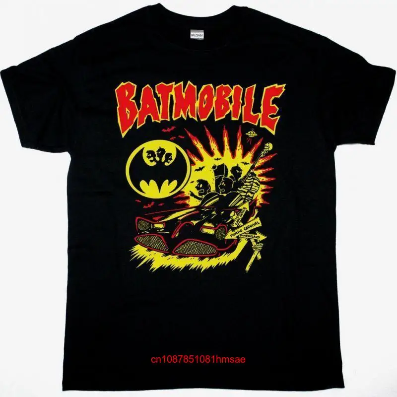 Новая Черная футболка BATMOBILE с длинным или коротким рукавом