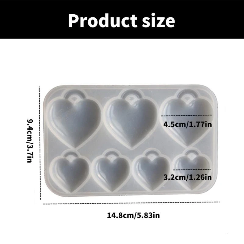 

Easy Release Silicone Mould for Crafting Beautiful 3D Heart Pendants Home