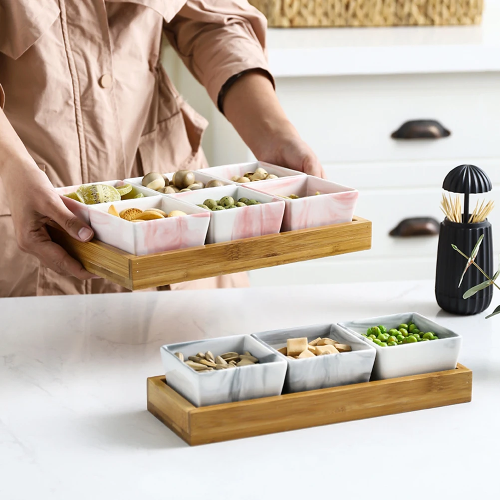 

Marble Fruit Tray Snack Dish Creative Candy Decorative Trays Dried Nordic Ceramic Plate Food Storage Ceramics