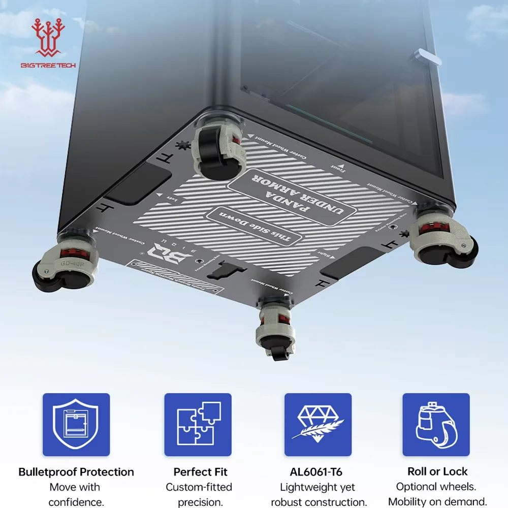BIGTREETECH Panda Under Armor AL6061-T6 Aluminum Lightweight High-strength Upgrade For Bambu Lab H2D X1C X1E X2D P1P P1S P2S