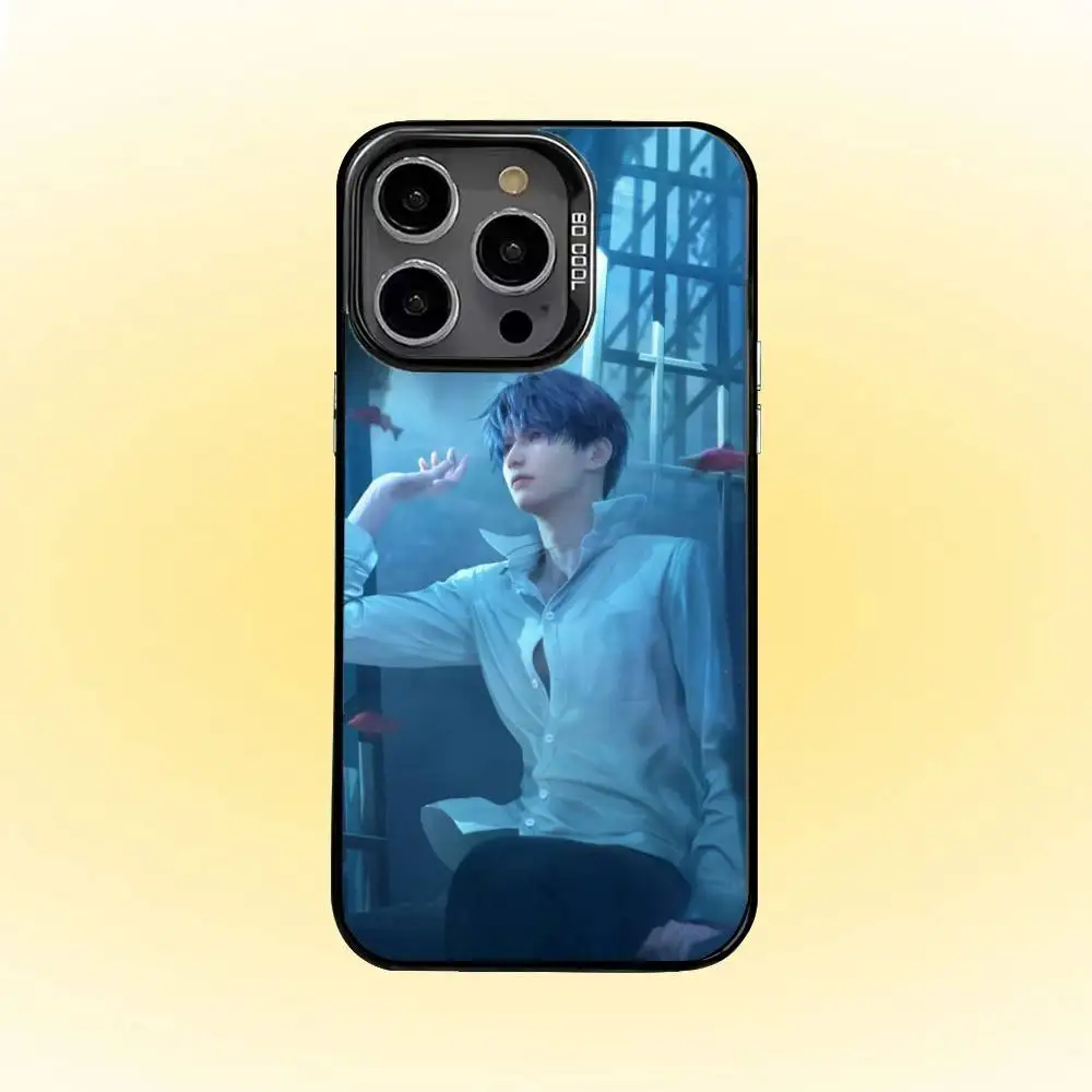 R-Rafayel 러브 앤 딥스페이스 아이폰16 15 14 13 12 프로 맥스용 폰 케이스 그레이 블랙 매트 레이저 메탈릭 오로라 펀다