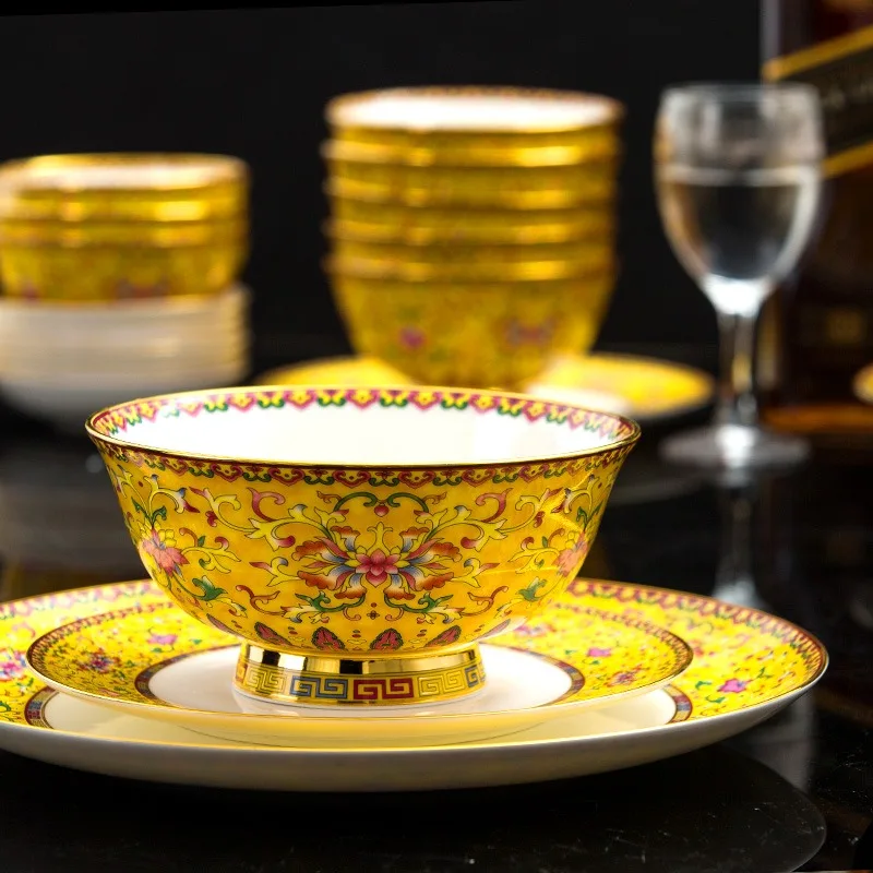 

High-Value Household Luxury Ceramic Tableware Set Palace Light Design New Plate Set for Elegant Dining Experience
