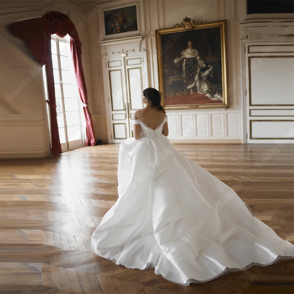 Vestidos De Novia sencillos con hombros descubiertos para mujer, Vestidos De Novia De princesa Sexy con cuello en V, longitud De trapeado romántico