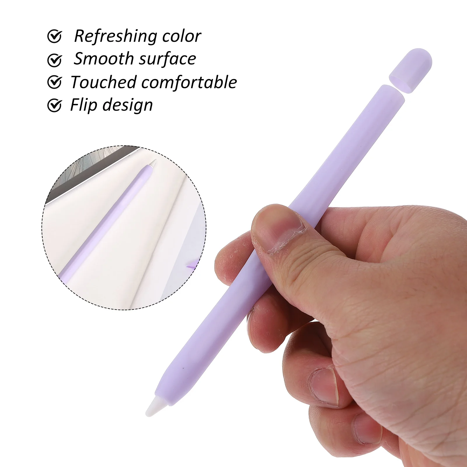 

Silicone Stylus Pen Case Cover Anti-Fall Protective Sleeve for Pencil 2 Non-Slip Grip Shockproof Wear Resistant