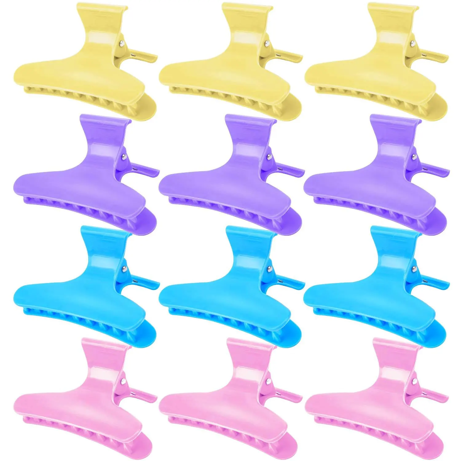 12PCS Haar Zubehör Haar Clips Partition Greifen Clip Bunte Schmetterling Clip Lange Mund Clip Haar Platte Haar Flechten Werkzeuge – Detail 8