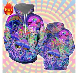 Psychedelic Mushroom Pattern 3D Print Hoodies Men Women Casual Cool Pop Sweatshirts Hip Hop Oversized Pullover Kids Top Clothing
