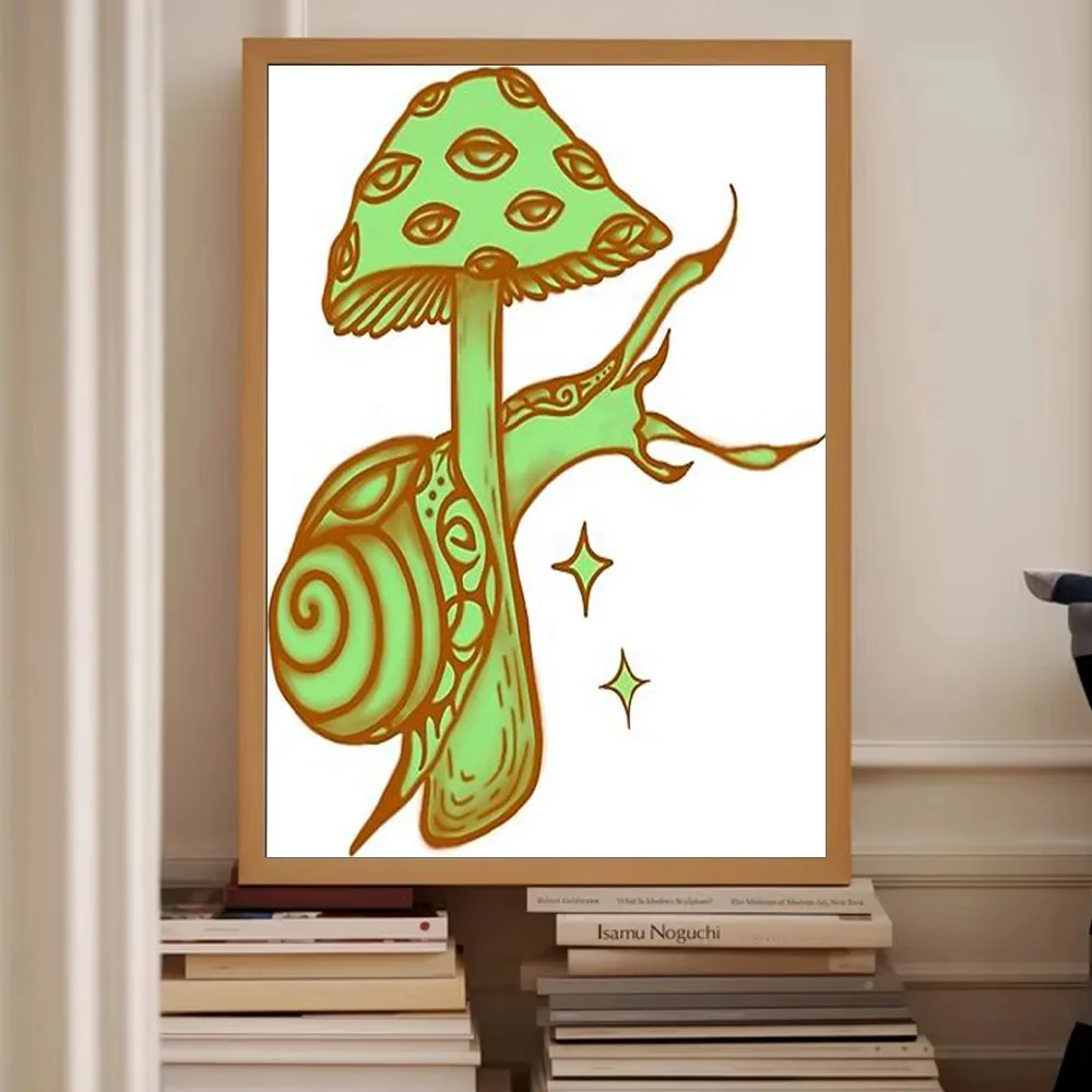 الفطر قماش جدار الفن مخدر ديكور غرفة تريبي الجمالية الطبيعة طباعة Cottagecore المشاعر ديكور المنزل هدية فريدة من نوعها تتجه #2