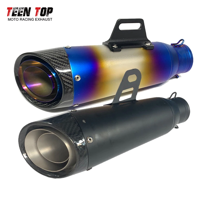 

51mm Universal Motorbike Exhaust Elbow Carbon Fiber Muffler Z900 Ninja650 Ninja400 Z1000 ZX-10R GSX-S1000 Escape Moto Silencieux