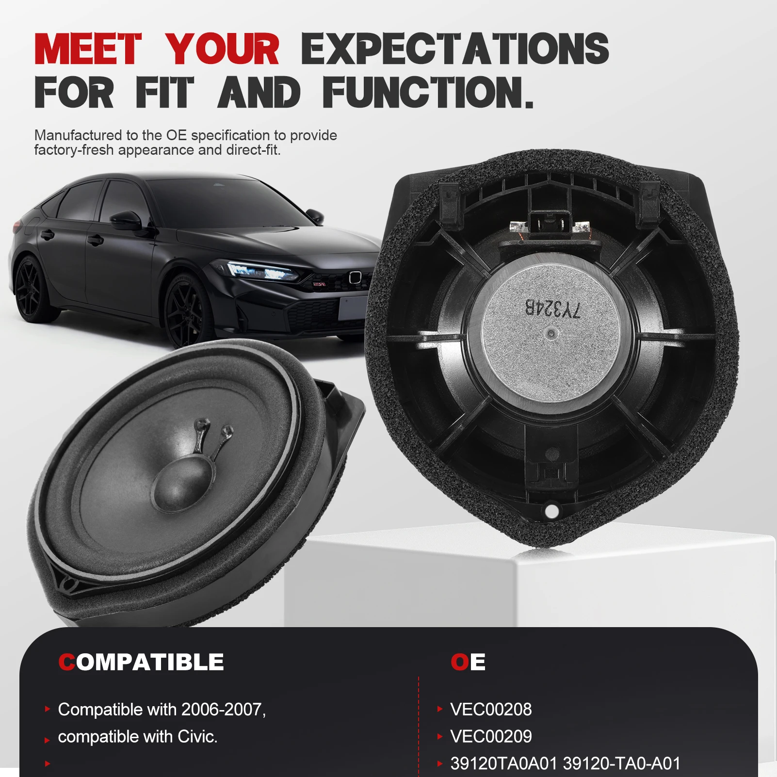 

Динамик передней двери в сборе для Civic 2006-2007 со стороны водителя и пассажира заменяет VEC00208 VEC00209 39120TA0A01