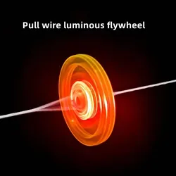 Luminous Stay Wire Flywheel Whistle Gyroscope Spinning Wheel Toy Colorful Novelty Children's   Flywheel Pull Flash Gyroscope