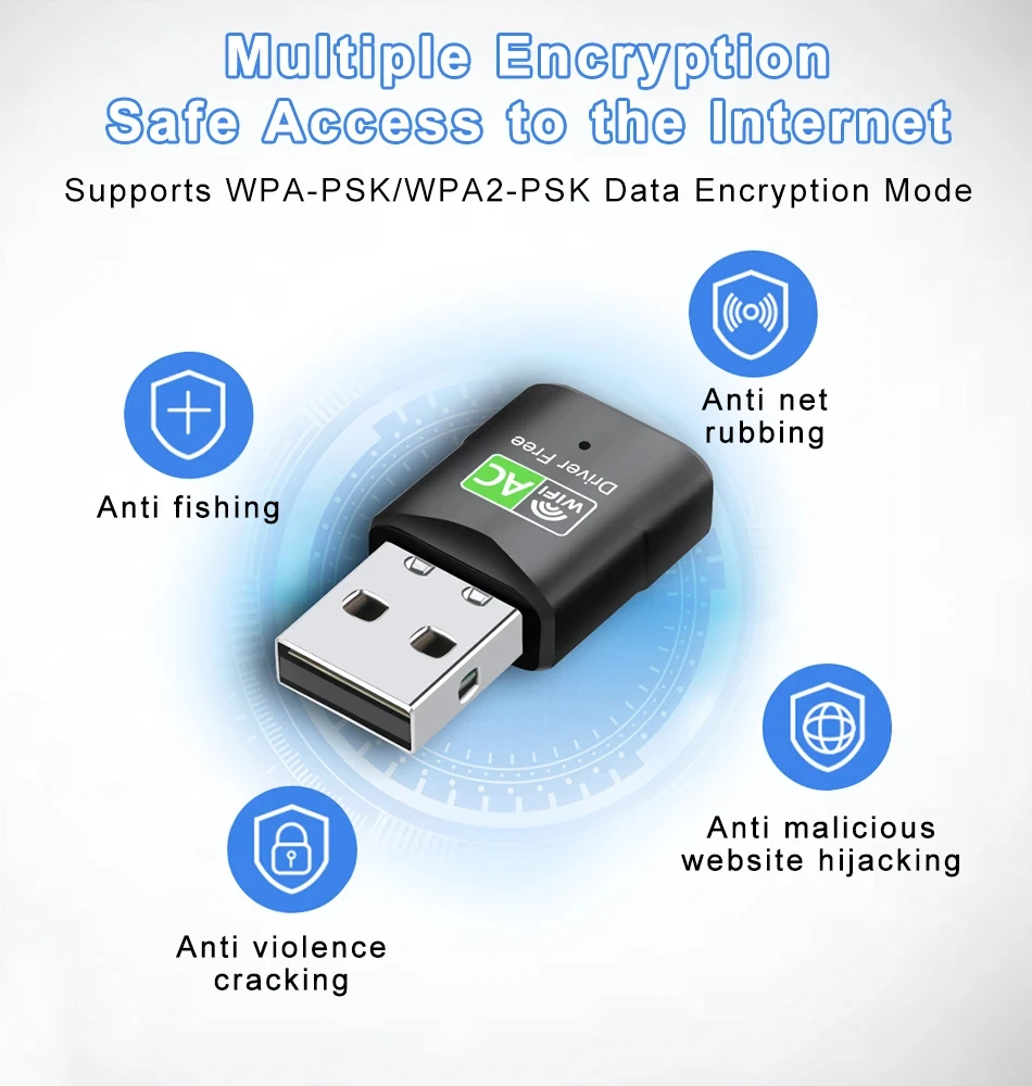 Tarjeta de red inalámbrica de 600Mbps, adaptador WiFi USB de 2,4G y 5,8 GHz, adaptador Ethernet USB de doble banda, Dongle WiFi, receptor WiFi para ordenador portátil