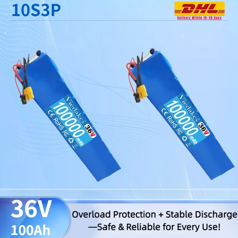 

Литиевая батарея для электрического скутера 36 В, 10S3P, 800 Вт, модифицированная мощность 36 В для аккумулятора электрического скутера Xiaomi с BMS XT60 + JST
