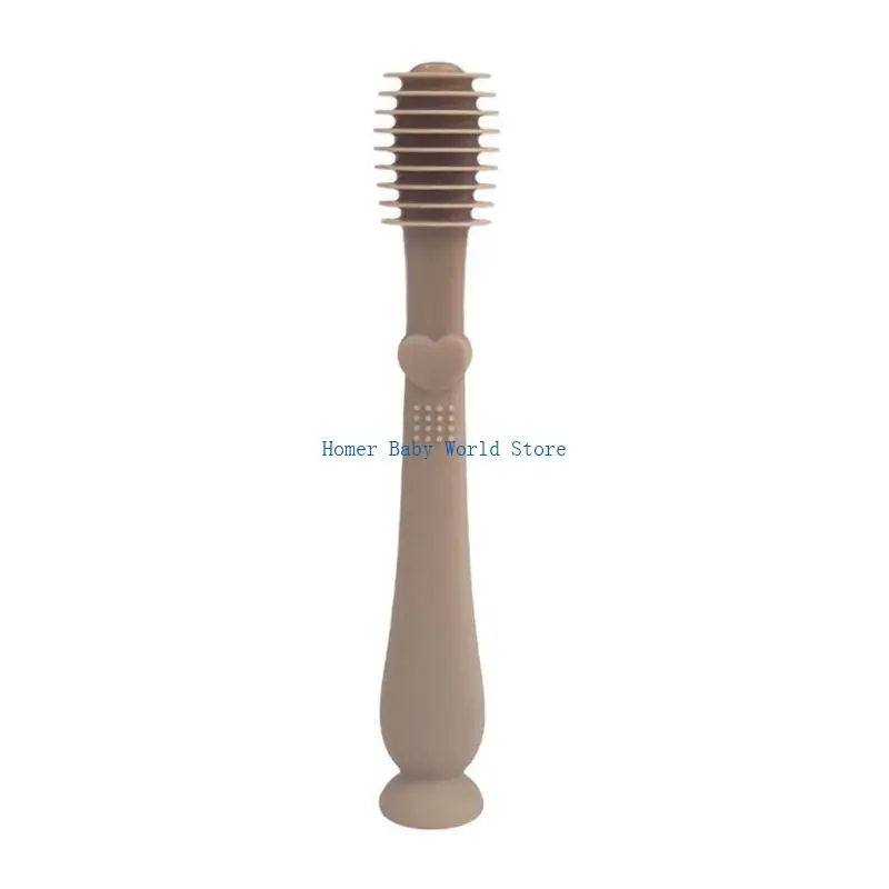 

B2QD Baby Manual Toothbrush Silicone Children Teeth Clean Massage Soft Cleaning Brush Dental Care for 0-2 Year Kid