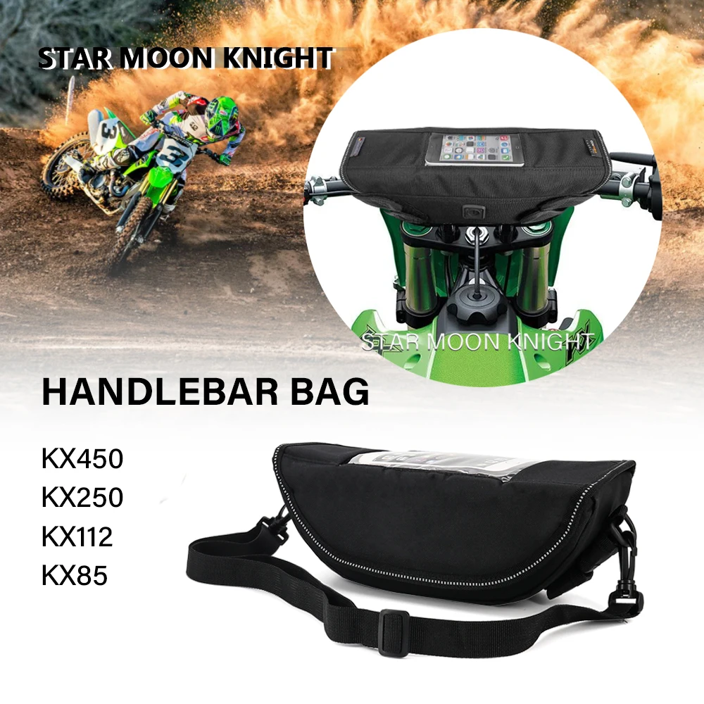 

Motorcycle Accessories Storage Handlebar bag For Kawasaki KX450 KX250 KX112 KX85 KX450SR KX 450 Travel Tool bag Waterproof Bag