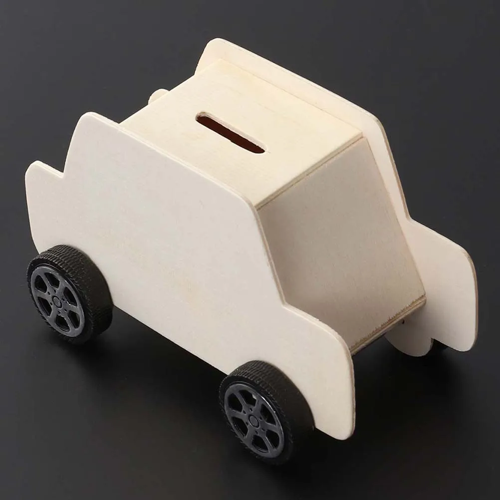 

6pcs Wooden Car Money Bank Solid Wood Storage Boxes Cute Decorative Saving Jars Gifts Wooden Saving Banks