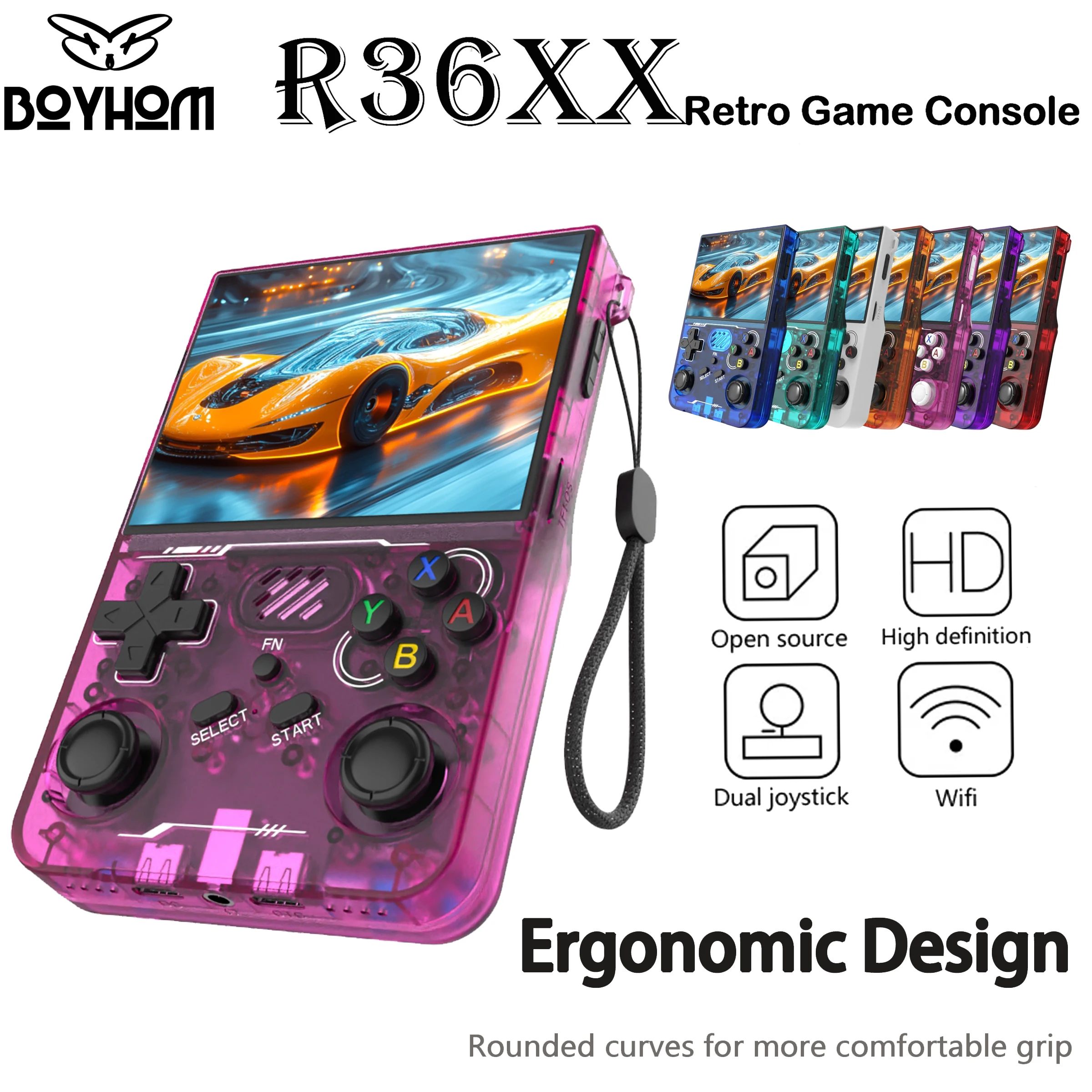 

2026 NEW ARKOS R36XX Retro Handheld Console Open-Source Linux System bult-in wifi Game Consoles 3.5 inch IPS Screen , Best Gift