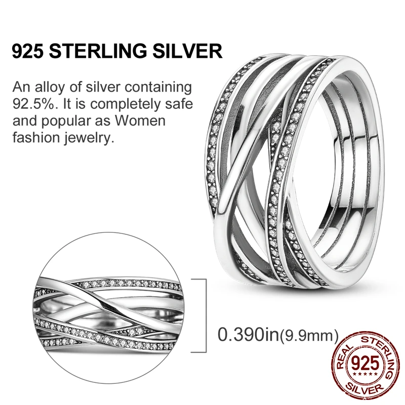 Женские серебряные кольца на палец для женщин, оригинальное коктейльное кольцо из стерлингового серебра 925 пробы, геометрический кубический циркон,