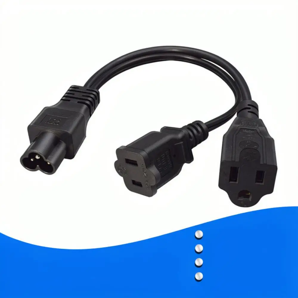 C6 Connector Power Cord Adapter Splitter Nema 1 15R 5 15R Female Outlet Extension For Laptop Monitor Home Device Connection
