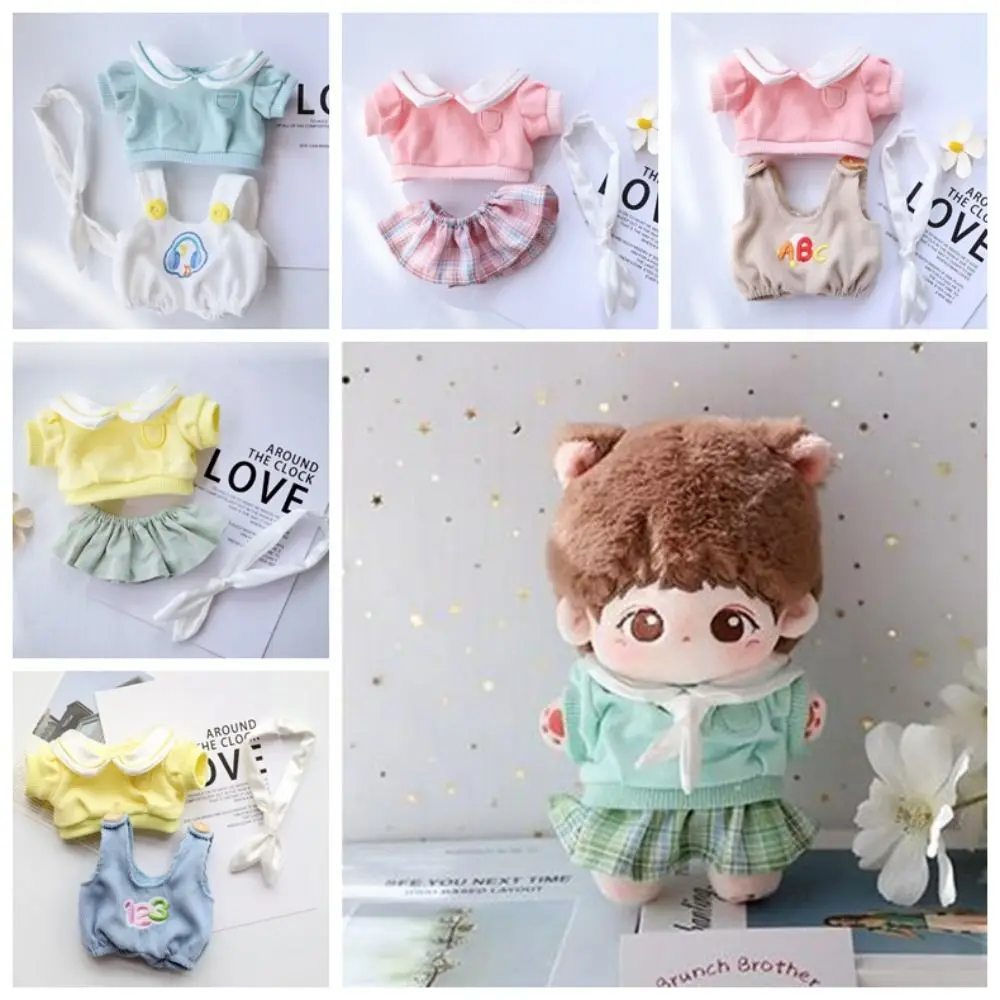 Hoodies 20cm Cotton Doll Dress Bow Tie Overall Cotton Doll Clothes JK Skirt Mimi Plush Toy Clothes 20cm Cotton Doll