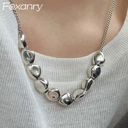 FOXANRY Vintage Punk Necklace Party Jewelry Charm Women New Fashion Simple Irregular Geometric Holiday Beach Accessories Gifts