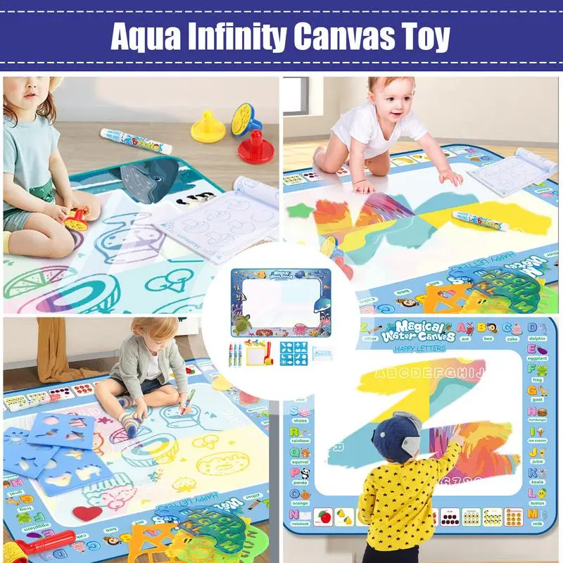 Tappetino Color acqua senza disordine colorante Doodle Mat tappetino per pittura ad acqua tappetino in tela per bambini colorazione Doodle tappetino da disegno 100X80cm per