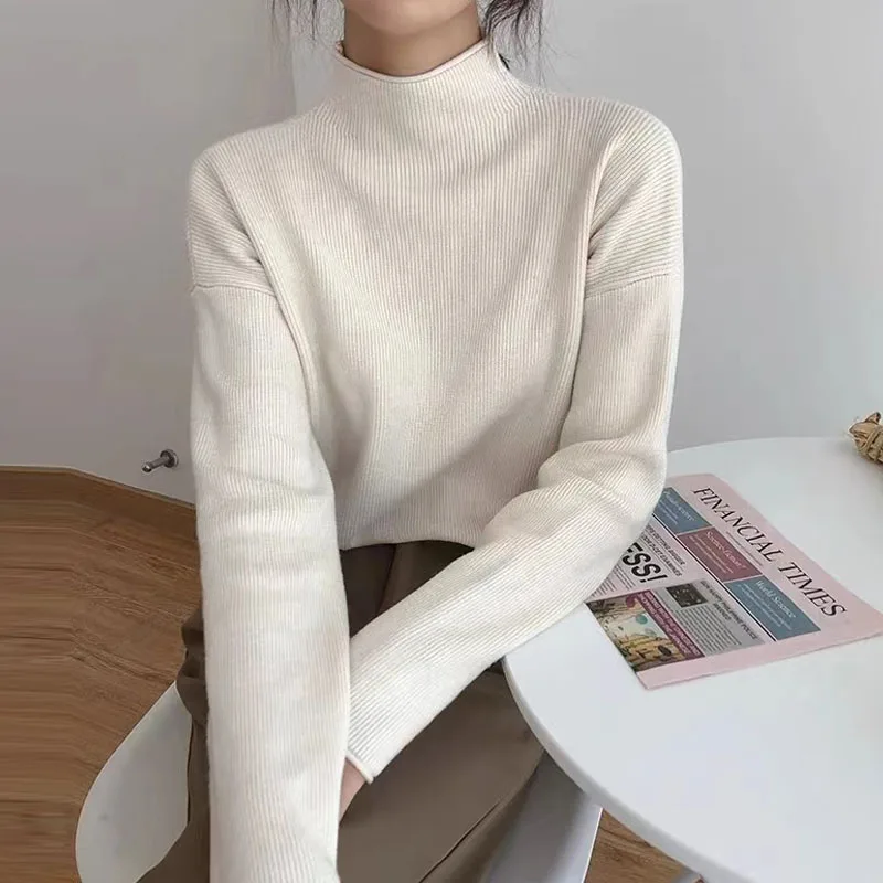 

Вязаный свитер, женские пуловеры, новый черный вязаный свитер с длинным рукавом, пуловер, женские топы, свитера Sueters De Mujer Q1028