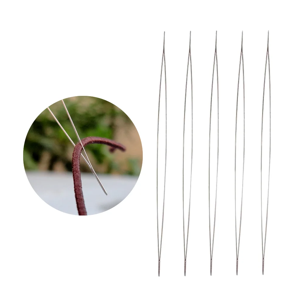 

10PCS Thread Sewing Needles Opening Big Eye Bead Needle Diy Hand Tool Stainless Steel Large Big Eye Collapsible Embroidery Beadi