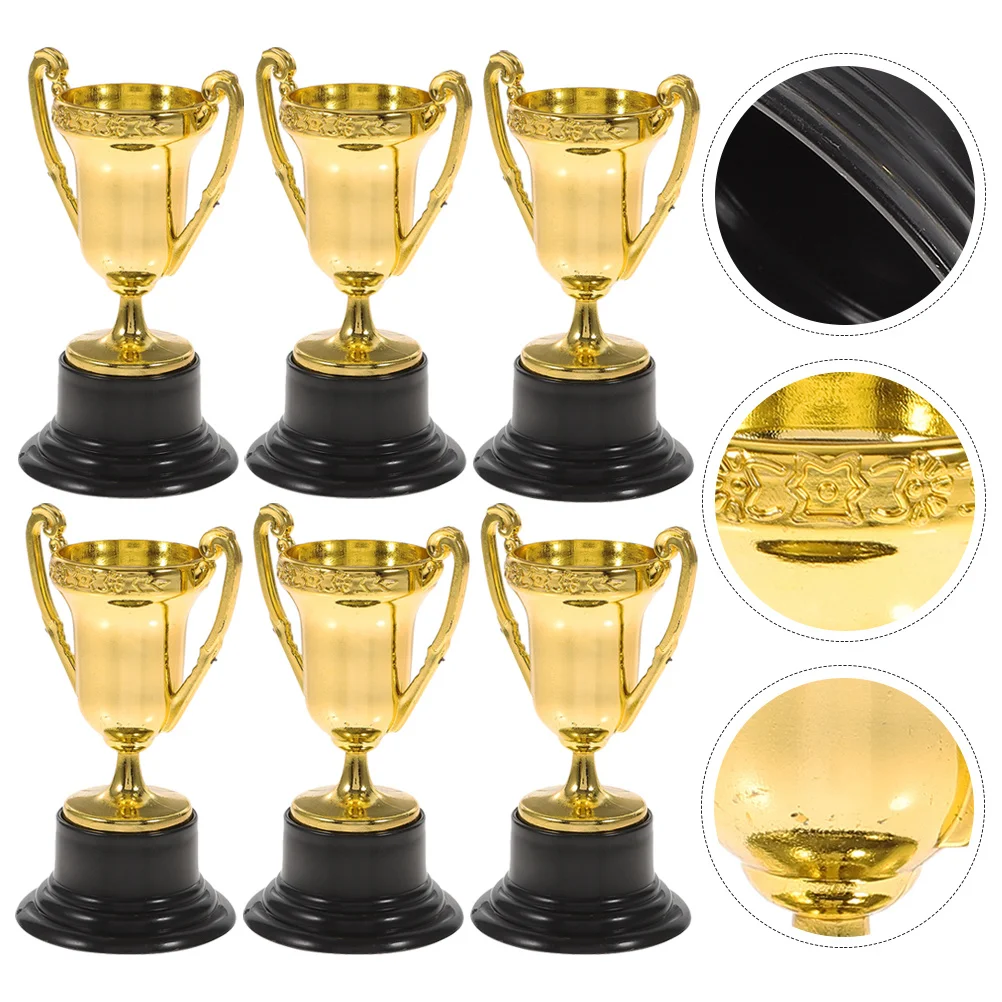 

6Pcs Plastic Trophies Mini Trophy Awards for Sports Competitions School Rewards and Party Favors Plastic Trophies
