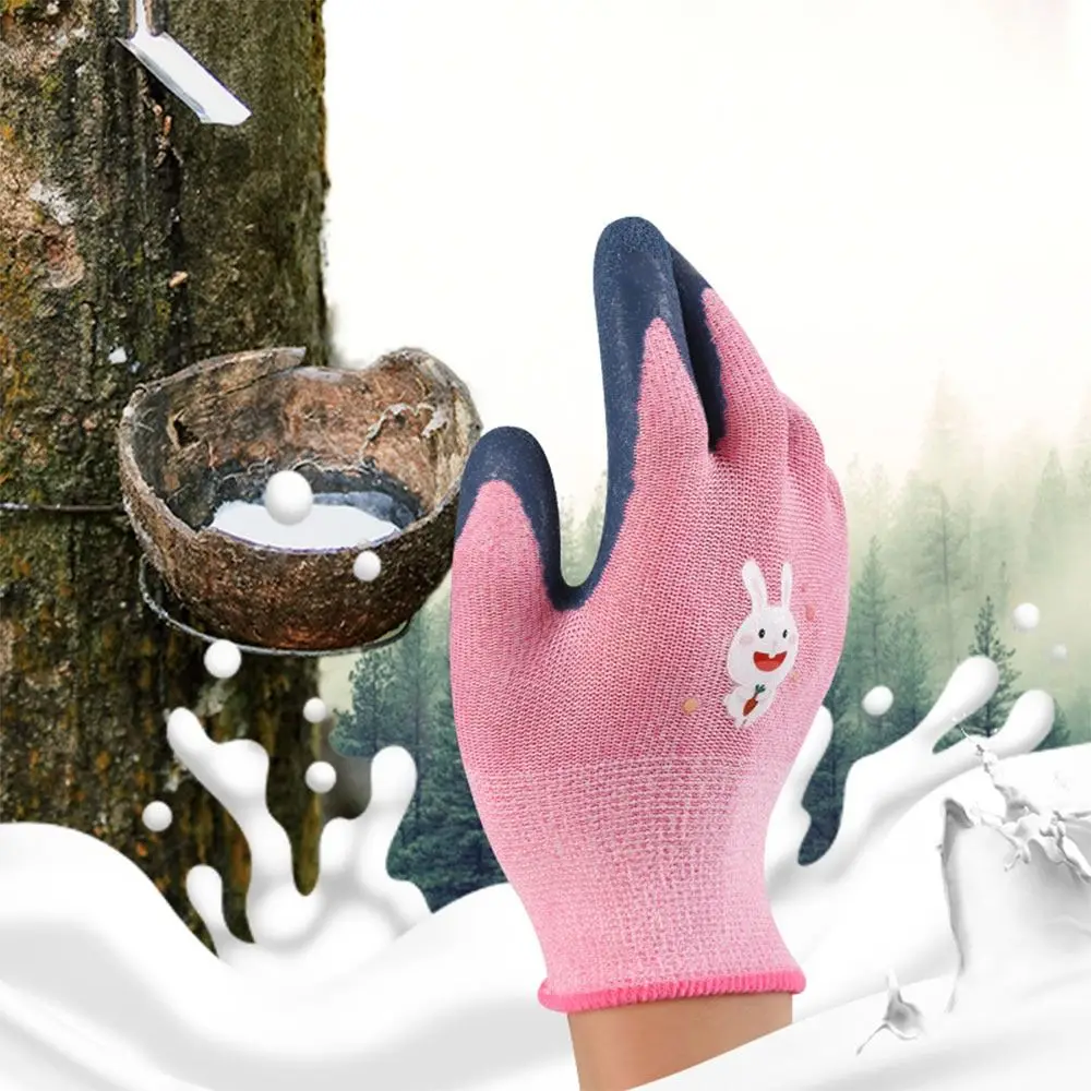 Cartoon Animal Kids Work Gloves Multi-purpose Pink Blue Yellow Gardening Glove Camping Wear Resistant Latex Coated Gloves