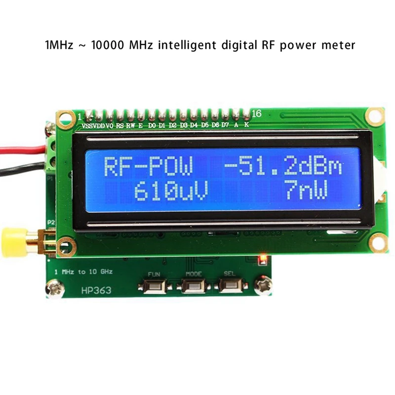 Inteligentny cyfrowy miernik mocy RF 1MHz do 10GHz -50 do 0DBm sygnał RF moduł przyrządu pomiarowego ustawił wartość tłumienia