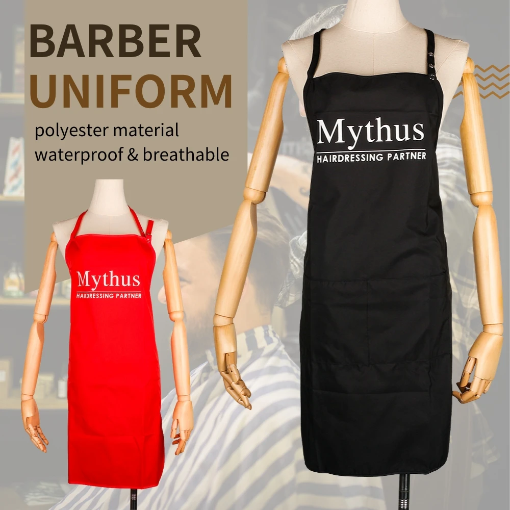 

Mythus Black Hairdressing Cape Barbershop Apron Beauty Salon Uniform Polyester Waterproof Hairstylist Apron For Home Salon