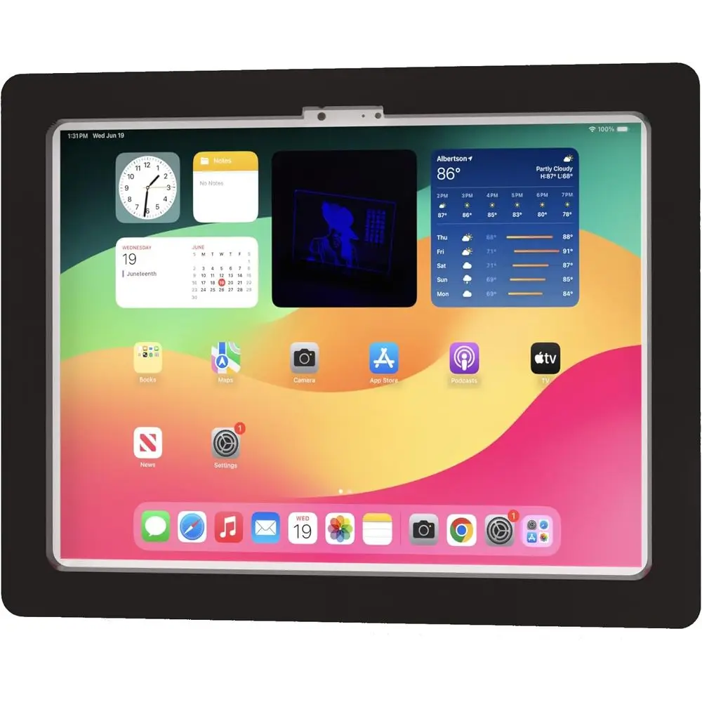 

Universal Acrylic VESA Enclosure for 13 iPad Pro, 2024 M4 & 2025 M5 Models with Wall Mount Kit and 90-Degree USB-C Cable