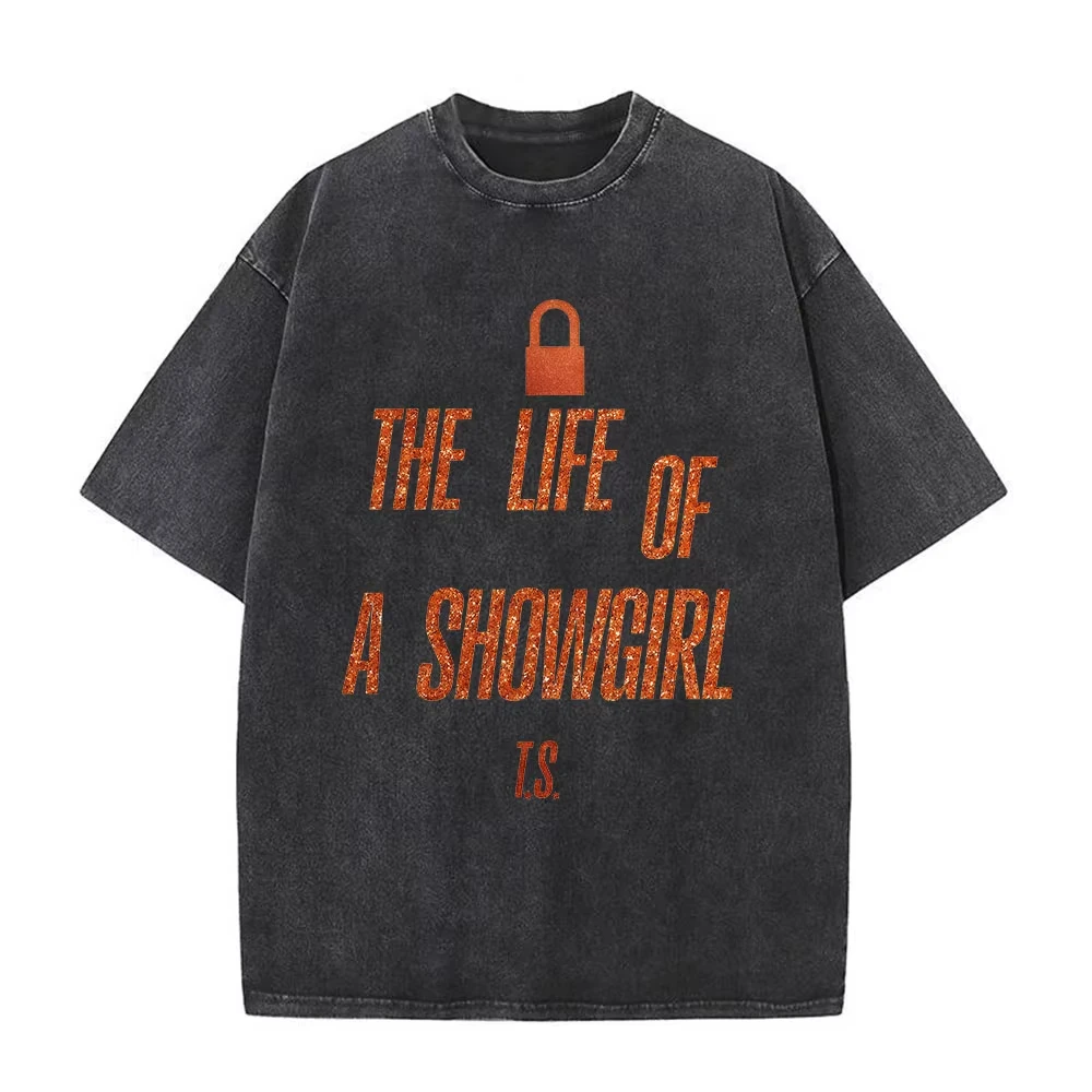 

Футболки с принтом «The Life of A Showgirl», мерч, подарки для фанатов, мужская и женская одежда, винтажные футболки из выстиранного хлопка, оверсайз, с коротким рукавом