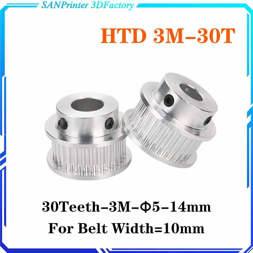 

30 Teeth 3M Timing Belt Pulley Bore 5/6/6.35/8/10/12/14mm Fit W=10mm HTD 3M Belt 30T 30Teeth HTD3M Pulley CNC Machine