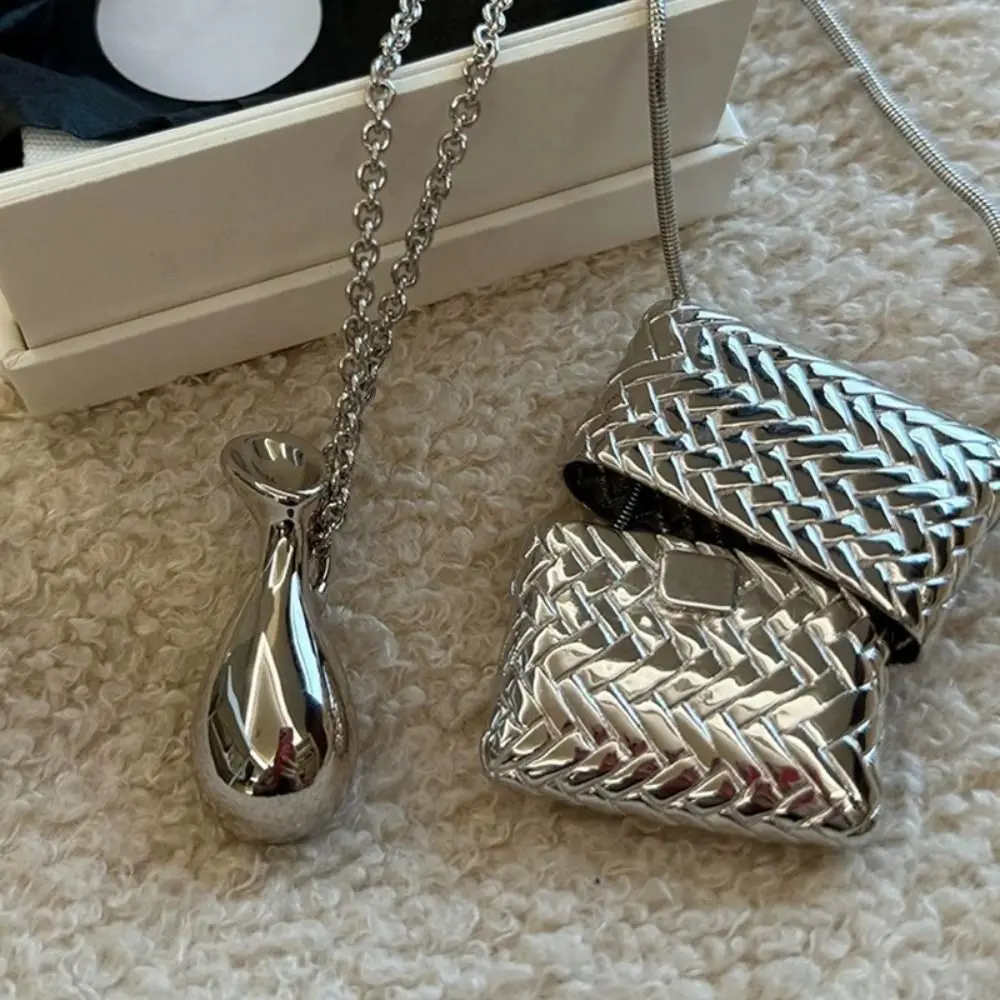 Long Necklace with Mini Bag/Water Bottle Pendant Choker for Fashion Enthusiasts