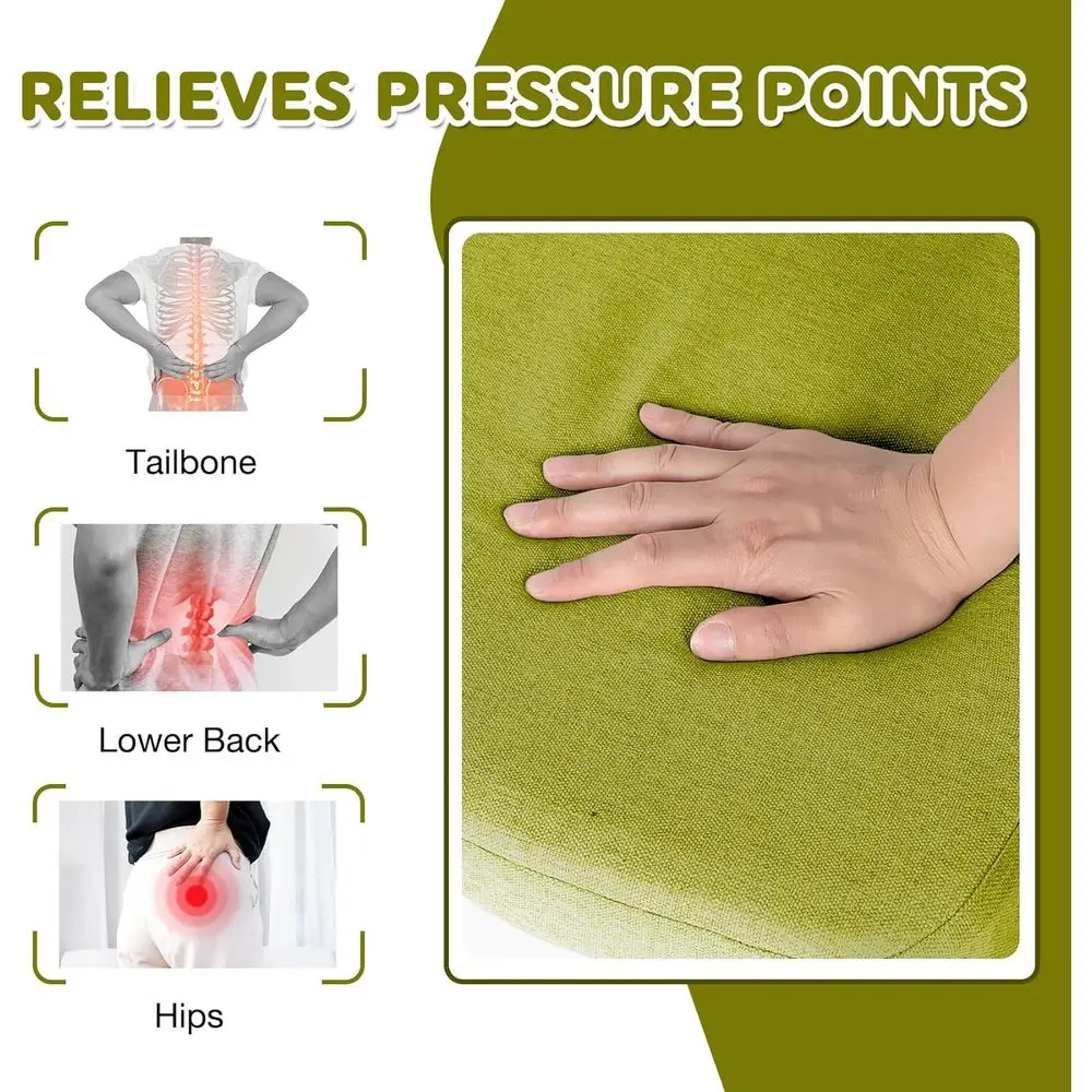 Confezione da 6 cuscini per sedie da pranzo verdi fluorescenti spessi 17x16 2 con fascette e fodere rimovibili